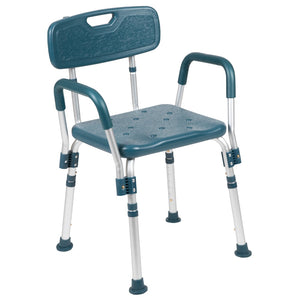 English Elm Commercial Grade Series 300 Lb. Capacity Adjustable Bath & Shower Chair with Quick Release Back & Arms