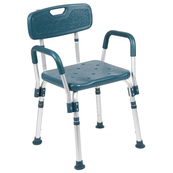 English Elm Commercial Grade Series 300 Lb. Capacity Adjustable Bath & Shower Chair with Quick Release Back & Arms