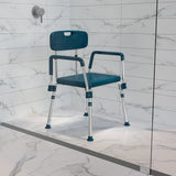 English Elm Commercial Grade Series 300 Lb. Capacity Adjustable Bath & Shower Chair with Quick Release Back & Arms