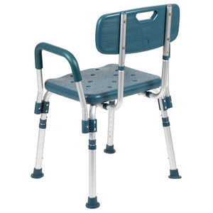 English Elm Commercial Grade Series 300 Lb. Capacity Adjustable Bath & Shower Chair with Quick Release Back & Arms