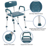 English Elm Commercial Grade Series 300 Lb. Capacity Adjustable Bath & Shower Chair with Quick Release Back & Arms