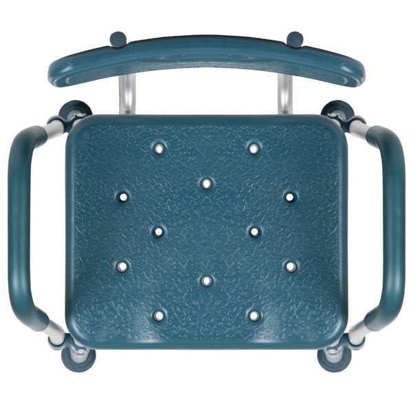 English Elm Commercial Grade Series 300 Lb. Capacity Adjustable Bath & Shower Chair with Quick Release Back & Arms