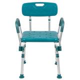 English Elm Commercial Grade Series 300 Lb. Capacity Adjustable Bath & Shower Chair with Quick Release Back & Arms