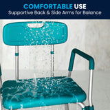 English Elm Commercial Grade Series 300 Lb. Capacity Adjustable Bath & Shower Chair with Quick Release Back & Arms