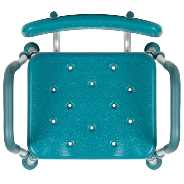 English Elm Commercial Grade Series 300 Lb. Capacity Adjustable Bath & Shower Chair with Quick Release Back & Arms