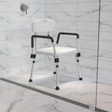 English Elm Commercial Grade Series 300 Lb. Capacity Adjustable Bath & Shower Chair with Quick Release Back & Arms