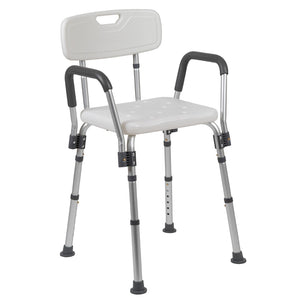 English Elm Commercial Grade Series 300 Lb. Capacity Adjustable Bath & Shower Chair with Quick Release Back & Arms