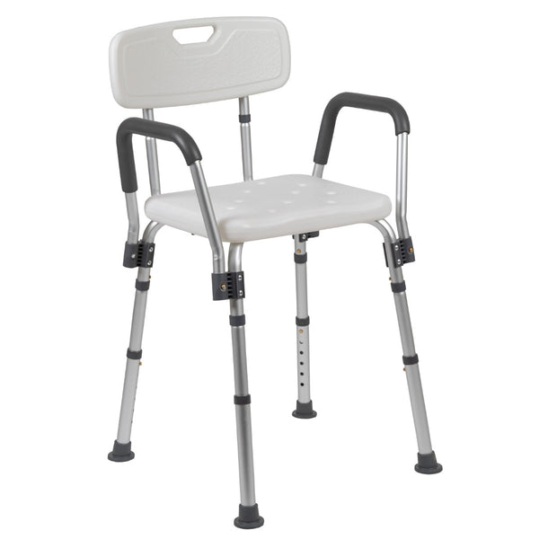 English Elm Commercial Grade Series 300 Lb. Capacity Adjustable Bath & Shower Chair with Quick Release Back & Arms