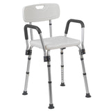 English Elm Commercial Grade Series 300 Lb. Capacity Adjustable Bath & Shower Chair with Quick Release Back & Arms