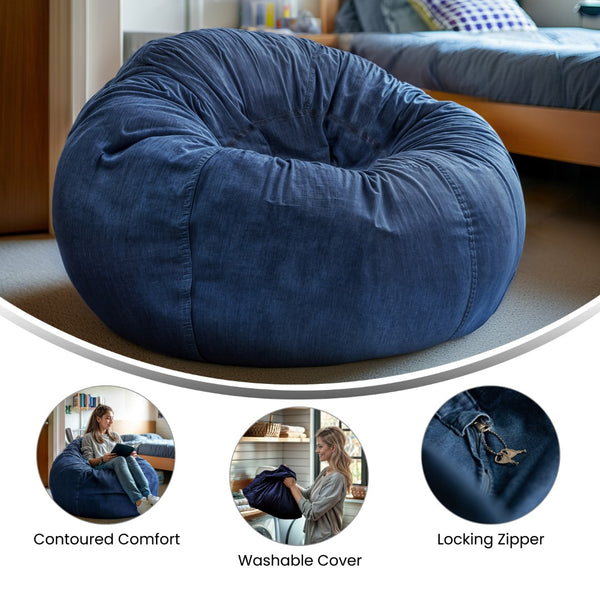 English Elm Oversized Refillable Bean Bag Chair for All Ages