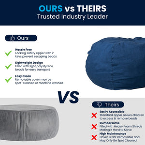 English Elm Oversized Refillable Bean Bag Chair for All Ages