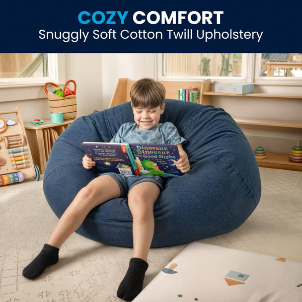 English Elm Oversized Refillable Bean Bag Chair for All Ages