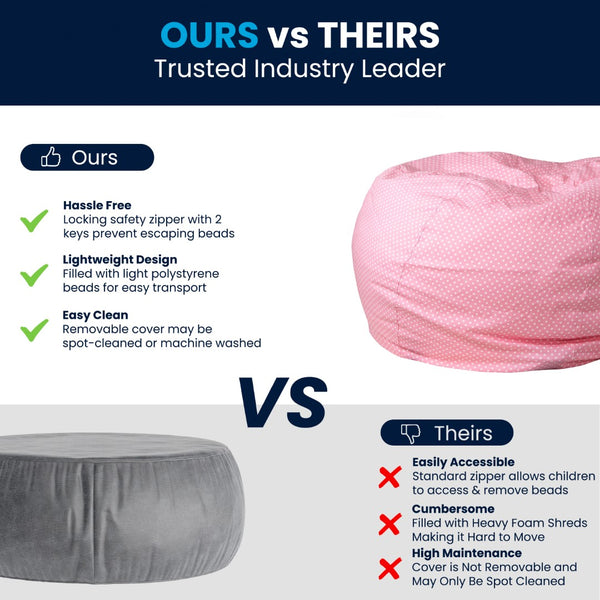 English Elm Oversized Refillable Bean Bag Chair for All Ages