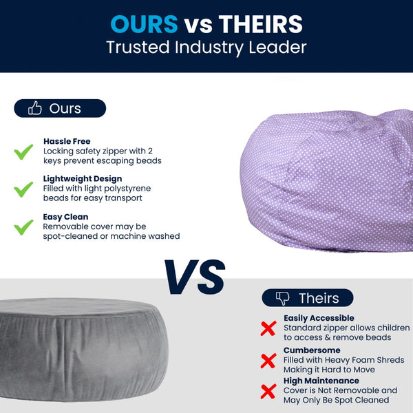 English Elm Oversized Refillable Bean Bag Chair for All Ages