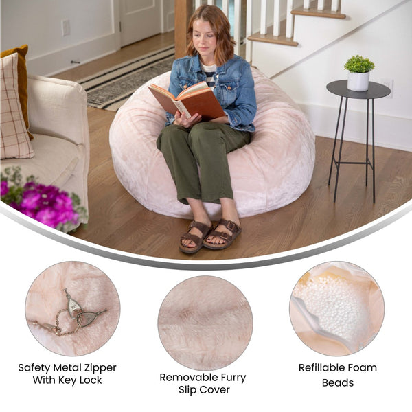 English Elm Oversized Refillable Bean Bag Chair for All Ages