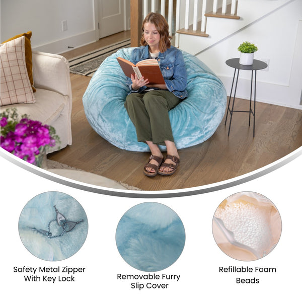 English Elm Oversized Refillable Bean Bag Chair for All Ages