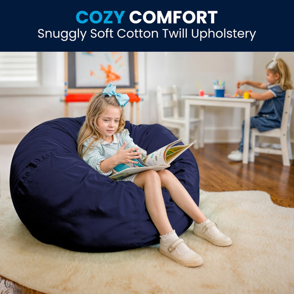 English Elm Oversized Solid Refillable Bean Bag Chair for All Ages