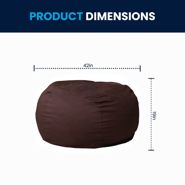 English Elm Oversized Solid Refillable Bean Bag Chair for All Ages