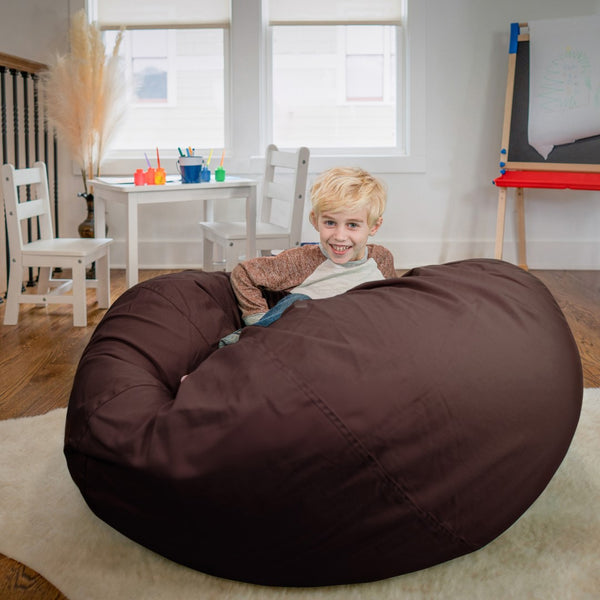 English Elm Oversized Solid Refillable Bean Bag Chair for All Ages