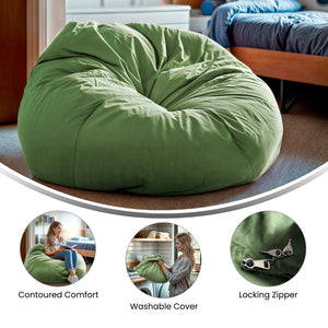 English Elm Oversized Solid Refillable Bean Bag Chair for All Ages