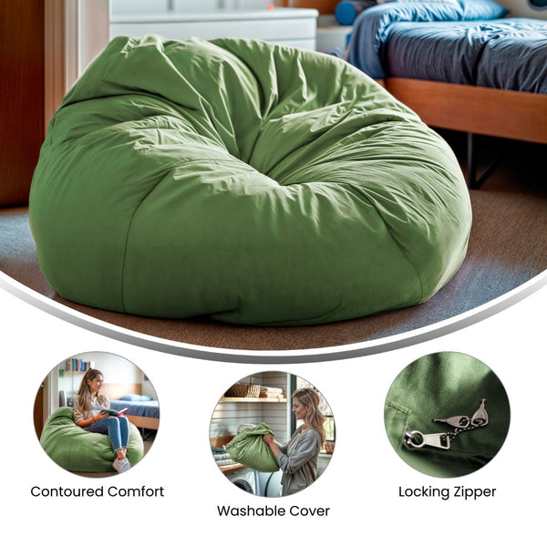 English Elm Oversized Solid Refillable Bean Bag Chair for All Ages