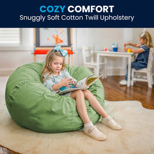 English Elm Oversized Solid Refillable Bean Bag Chair for All Ages