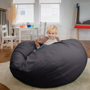 English Elm Oversized Solid Refillable Bean Bag Chair for All Ages