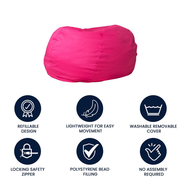 English Elm Oversized Solid Refillable Bean Bag Chair for All Ages