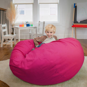 English Elm Oversized Solid Refillable Bean Bag Chair for All Ages