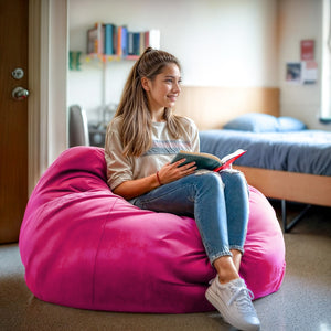 English Elm Oversized Solid Refillable Bean Bag Chair for All Ages