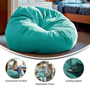 English Elm Oversized Solid Refillable Bean Bag Chair for All Ages