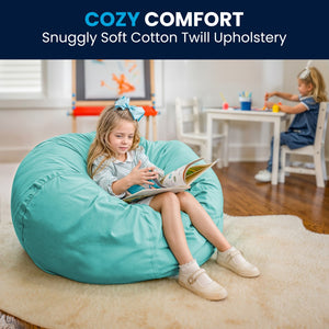 English Elm Oversized Solid Refillable Bean Bag Chair for All Ages