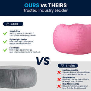 English Elm Oversized Solid Refillable Bean Bag Chair for All Ages