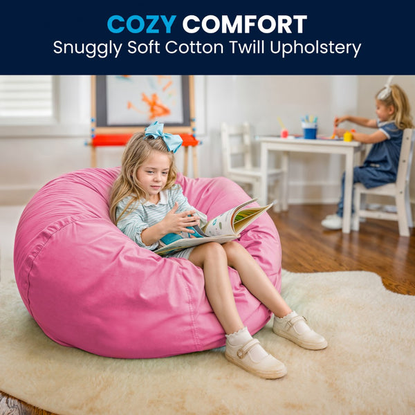 English Elm Oversized Solid Refillable Bean Bag Chair for All Ages