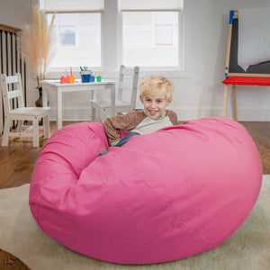 English Elm Oversized Solid Refillable Bean Bag Chair for All Ages