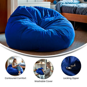 English Elm Oversized Solid Refillable Bean Bag Chair for All Ages