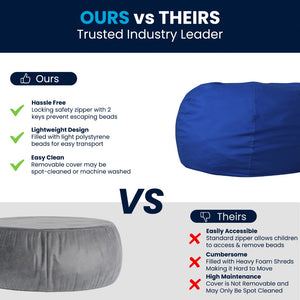 English Elm Oversized Solid Refillable Bean Bag Chair for All Ages