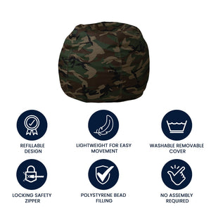 English Elm Small Refillable Bean Bag Chair for Kids and Teens