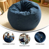 English Elm Small Refillable Bean Bag Chair for Kids and Teens