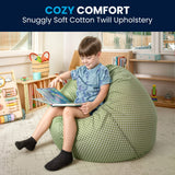 English Elm Small Refillable Bean Bag Chair for Kids and Teens