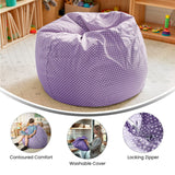 English Elm Small Refillable Bean Bag Chair for Kids and Teens