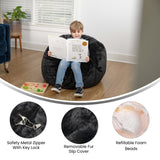 English Elm Small Refillable Bean Bag Chair for Kids and Teens