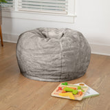 English Elm Small Refillable Bean Bag Chair for Kids and Teens