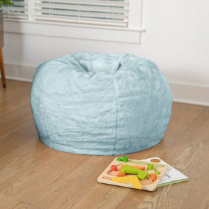 English Elm Small Refillable Bean Bag Chair for Kids and Teens