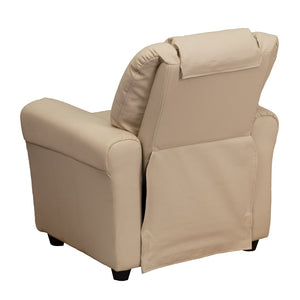 English Elm Contemporary Kids Recliner with Cup Holder and Headrest