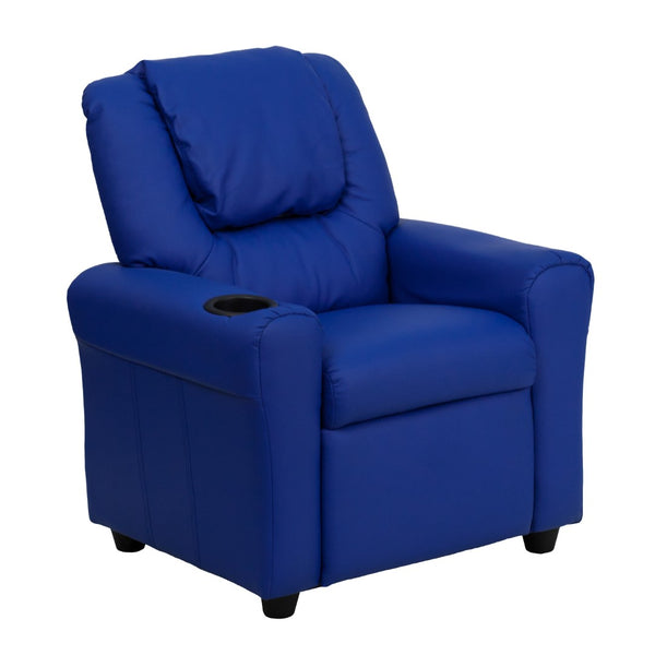 English Elm Contemporary Kids Recliner with Cup Holder and Headrest