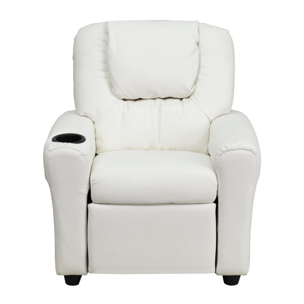 English Elm Contemporary Kids Recliner with Cup Holder and Headrest