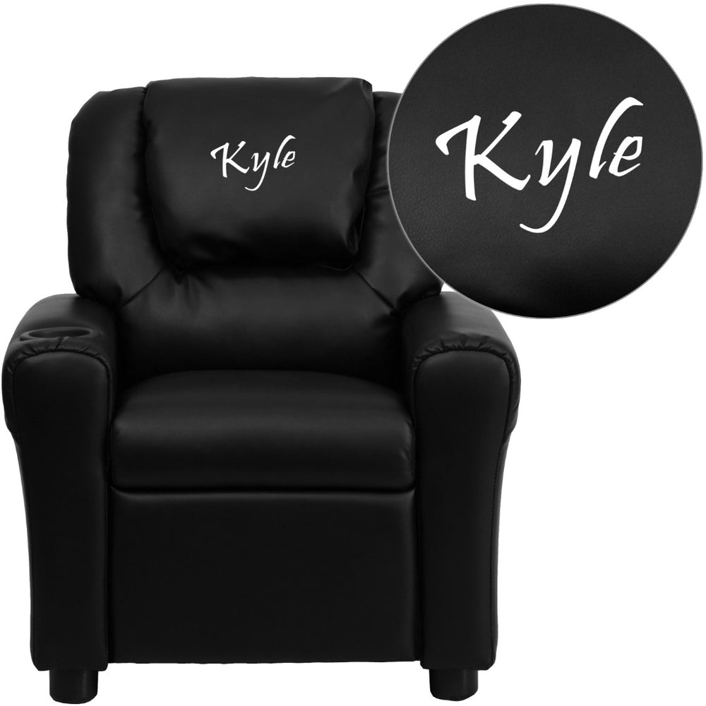 English Elm Personalized Kids Recliner with Cup Holder and Headrest