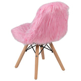 English Elm Commercial Grade Shaggy Faux Fur Accent Chair - Shag Style Kids Chair for Ages 5-7 - Kids Playroom Chair