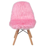 English Elm Commercial Grade Shaggy Faux Fur Accent Chair - Shag Style Kids Chair for Ages 5-7 - Kids Playroom Chair